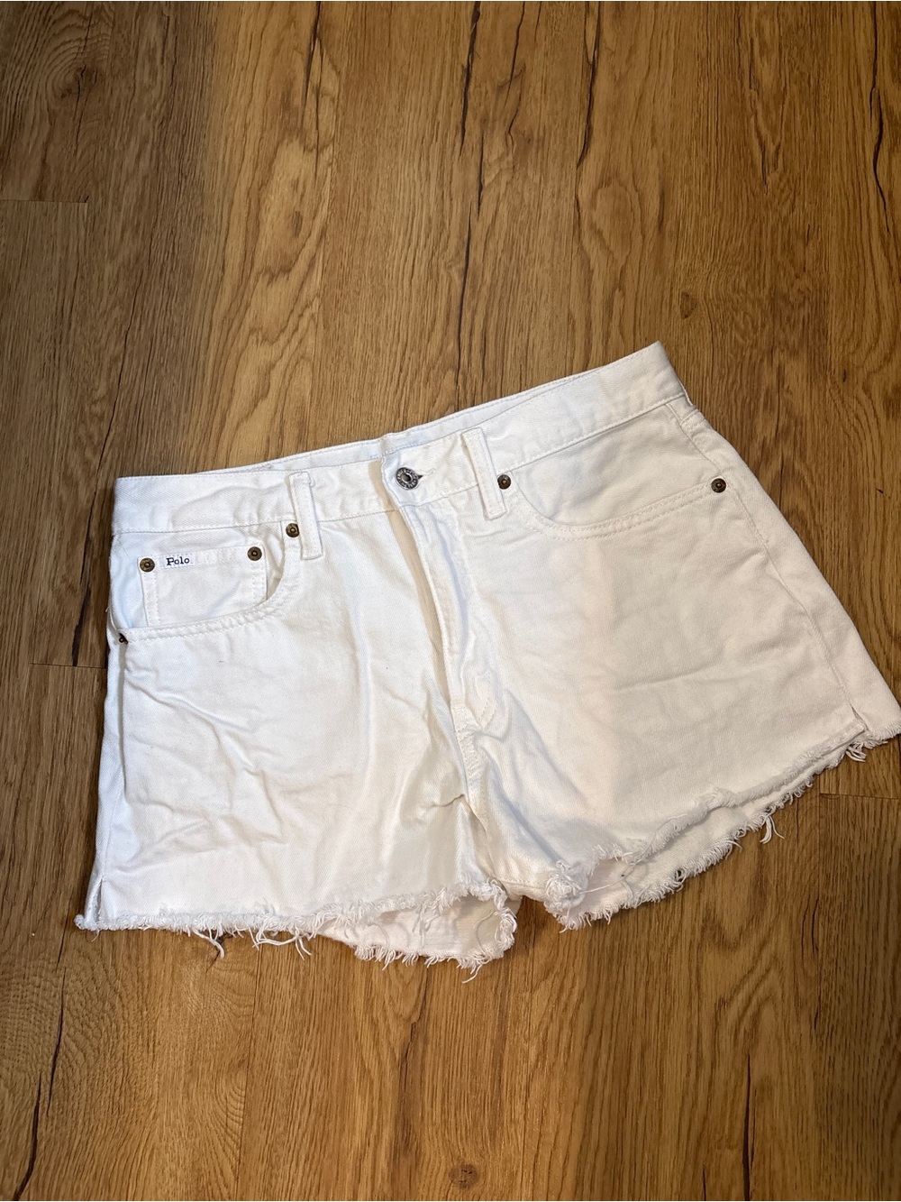 POLO RALPH LAUREN| WHITE DENIM SHORTS